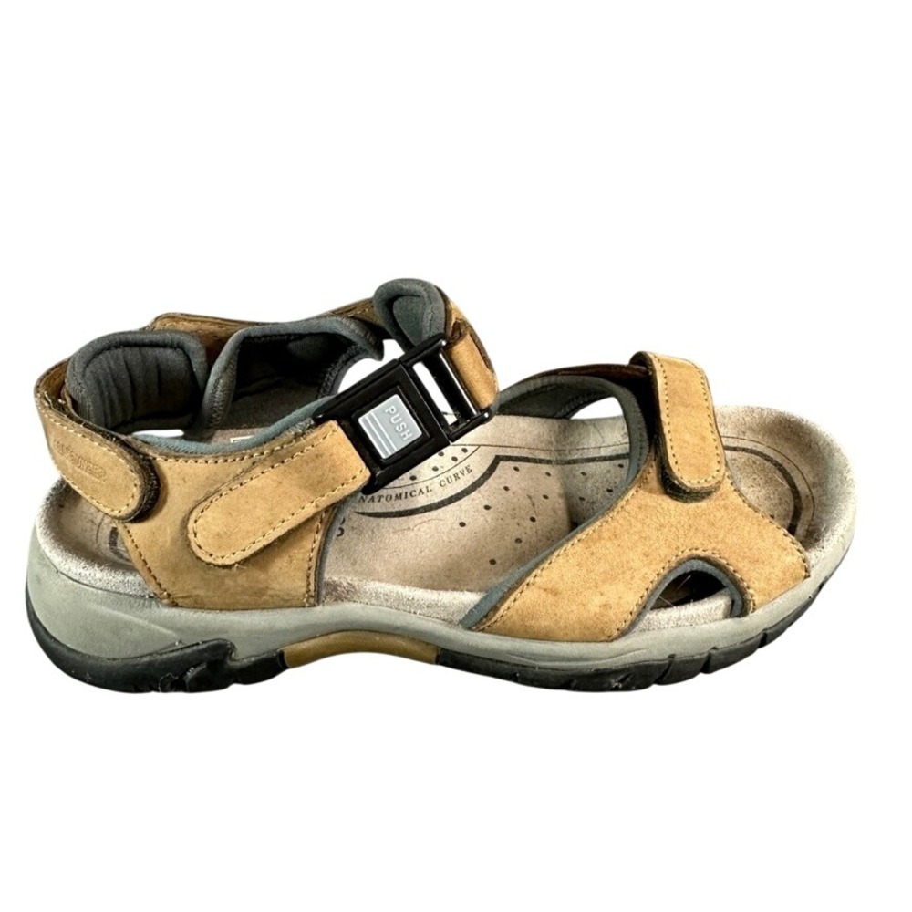 Allrounder by Mephisto Tan Leather Sport Sandals Womens 38 Hiking Walking Shoes